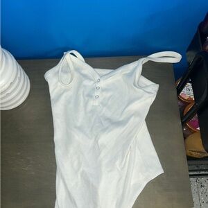 No Boundaries Ivory Buttoned Bodysuit